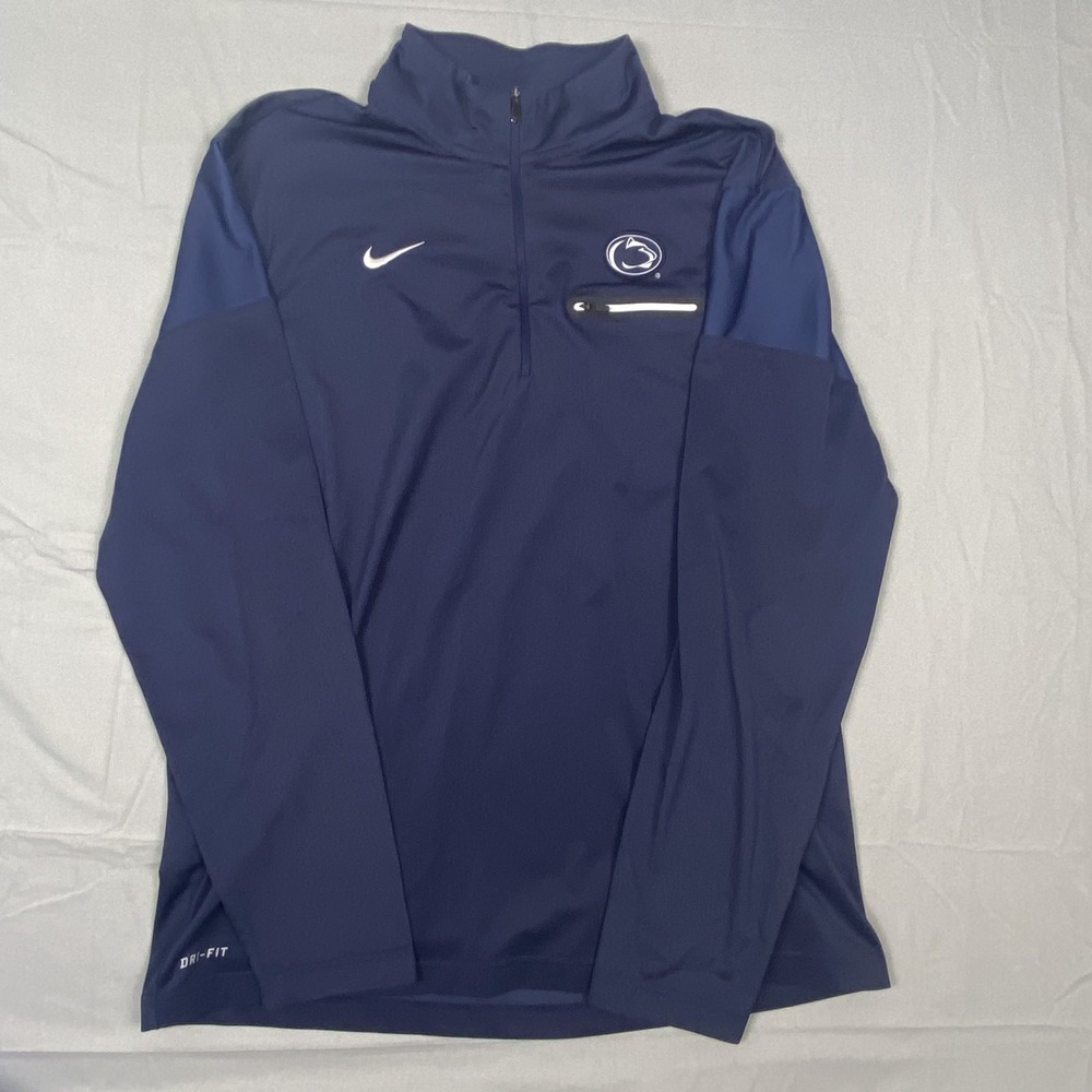 Penn State Nittany Lions Jacket Mens XL Navy Blue Nike Football NCAA Quarter Zip